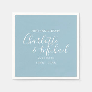 Serviette En Papier Signature de noces de diamant 60e anniversaire