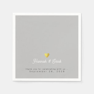 Serviette En Papier Signé élégamment Mariage Grey