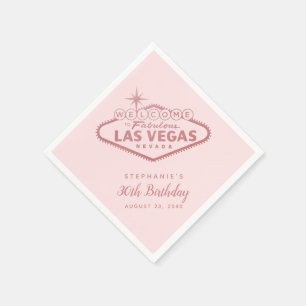 Serviette En Papier Signe Rose or rose Las Vegas