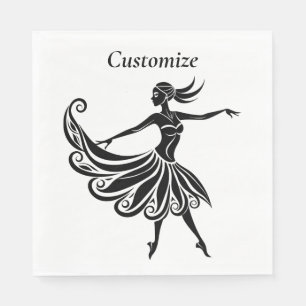 Serviette En Papier Silhouette Danseuse Africaine Art Thunder_Thunder_
