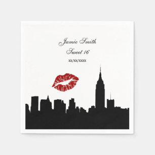 Serviette En Papier Silhouette de la skyline de NYC, baiser ESB #1 NB