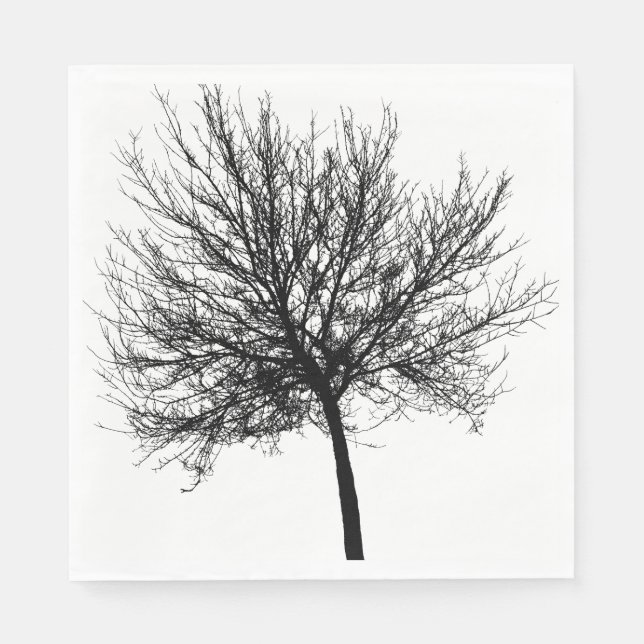 Serviette En Papier Silhouette de l'arbre (Devant)