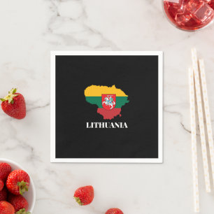 Serviette En Papier Silhouette et drapeau lituaniens