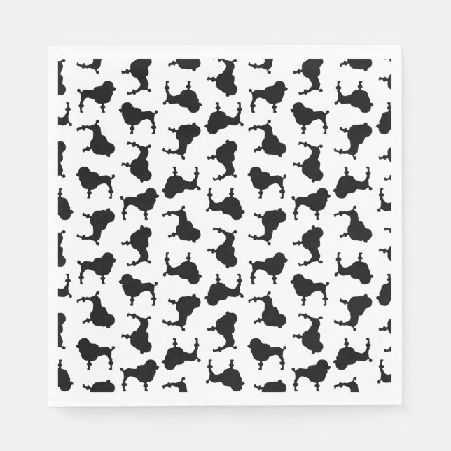 Serviette En Papier Silhouettes de chien de caniche COULEUR ARRIÈRE -  (Devant)