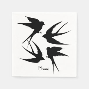 Serviette En Papier Silhouettes d'oiseaux hirondelles Thunder_Cove