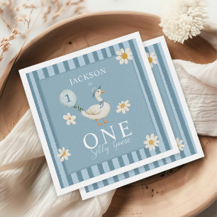 Serviette En Papier Silly Goose Daisy Boy 1er anniversaire