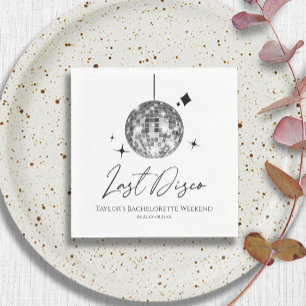 Serviette En Papier Silver Disco Ball Dernière Disco Bachelorette Part