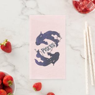Serviette En Papier SIM A Pisces Zodiac.SIGNE Zodiaque À La Mode Pisce