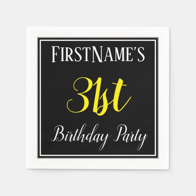 Serviette En Papier Simple, 31ème fête d'anniversaire avec nom personn (Devant)