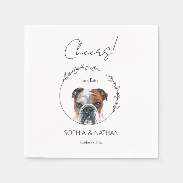 Serviette En Papier Simple anglais Bulldog Mariage Cocktail (Devant)