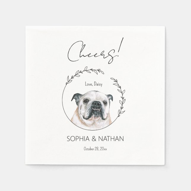 Serviette En Papier Simple anglais Bulldog Mariage Cocktail (Devant)