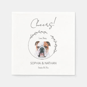 Serviette En Papier Simple anglais Bulldog Mariage Cocktail