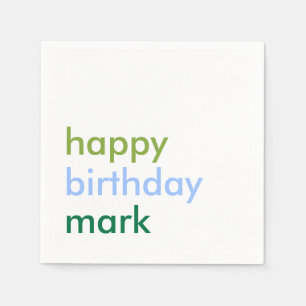 Serviette En Papier Simple anniversaire de garçon moderne