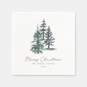 Serviette En Papier Simple arbre de Noël élégant Pin