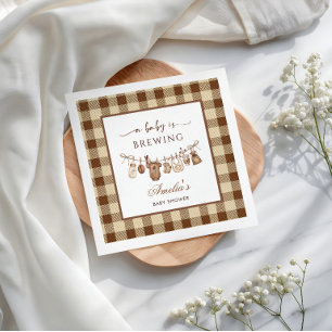Serviette En Papier Simple Baby Est En Train De Brasser Doodle Café Ba