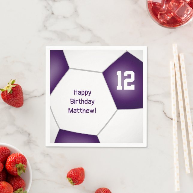 Serviette En Papier simple balle de football filles garçons anniversai (En situation)