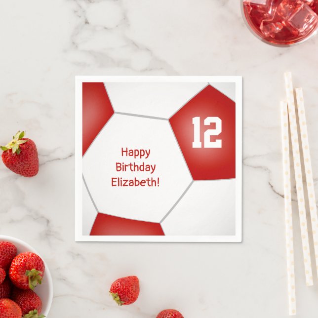 Serviette En Papier simple balle de football filles garçons anniversai (En situation)
