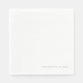 Serviette En Papier Simple Blanc Seafoam Couple Names Déjeuner