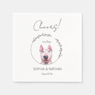 Serviette En Papier Simple Bull Terrier Mariage Cocktail