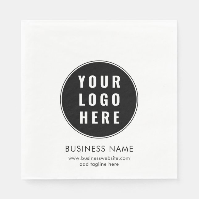 Serviette En Papier Simple Business Logo and Website Promotional Paper (Devant)