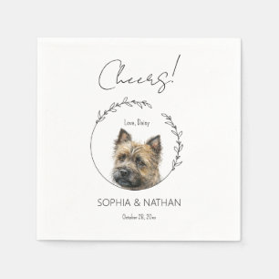 Serviette En Papier Simple Cairn Terrier Chien Mariage Cocktail Napkin