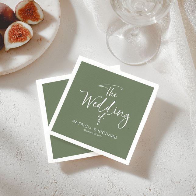 Serviette En Papier Simple calligraphie moderne pour mariage  (Créateur téléchargé)
