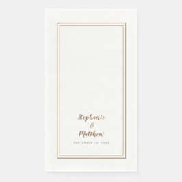 Serviette En Papier Simple Chic Brown Moderne Minimaliste Mariage Dîne
