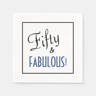 Serviette En Papier Simple Chic Cinquante & FABULE ! Fête d'anniversai