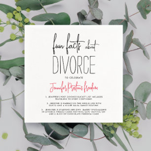 Serviette En Papier Simple Chic Noir et Blanc Faits Amusants Divorce T
