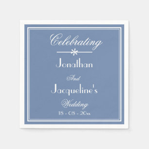 Serviette En Papier Simple Chic Script Rustique Dusty Mariage papier