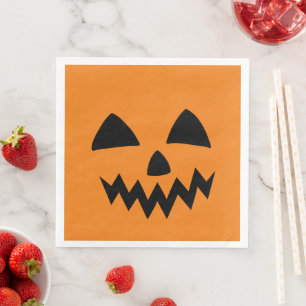Serviette En Papier Simple Citrouille d'Halloween face fantôme flippan