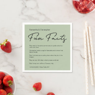 Serviette En Papier SImple Classic Sage green fun liste de faits Maria