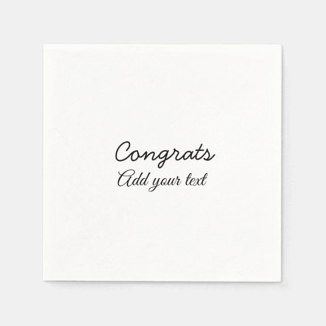 Serviette En Papier Simple congratulation graduation add your (Devant)