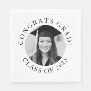 Serviette En Papier Simple Custom Photo Graduation Class Party