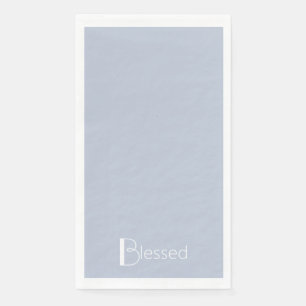 Serviette En Papier Simple Dusty Bleu & Blanc "Béni"