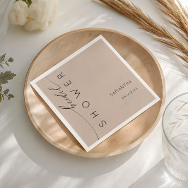 Serviette En Papier Simple Dusty Peach Bridal Shower
