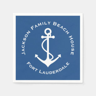 Serviette En Papier Simple Elegance Ancre Family Beach Party