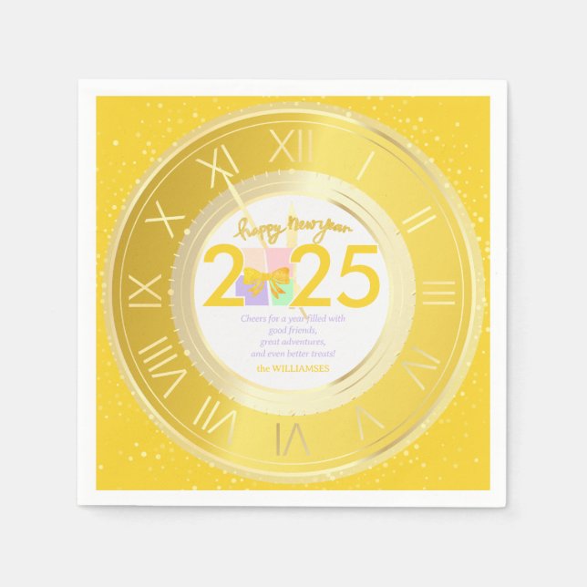 Serviette En Papier Simple Elegant Christmas New Year Gift Box Bow (Devant)