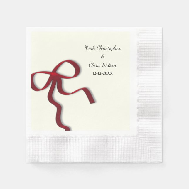 Serviette En Papier Simple Élégant minimaliste Bow rouge (Devant)