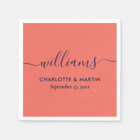 Simple Elegant Moderne Marine Bleu et Mariage de c