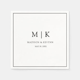 Serviette En Papier Simple et Chic Serviettes de mariage