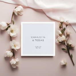 Serviette En Papier Simple et élégant mariage bleu blanc