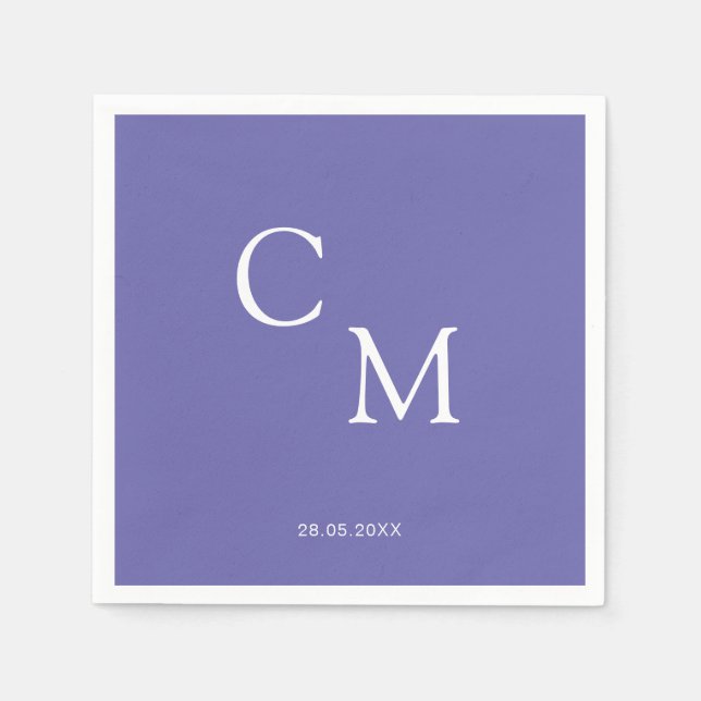Serviette En Papier Simple et élégante serviette monogramme (Devant)