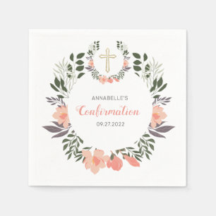 Serviette En Papier Simple fête de confirmation florale
