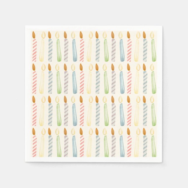 Serviette En Papier Simple fête des bougies d'anniversaire (Devant)
