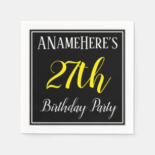 Serviette En Papier Simple, fête du 27e anniversaire avec nom personna