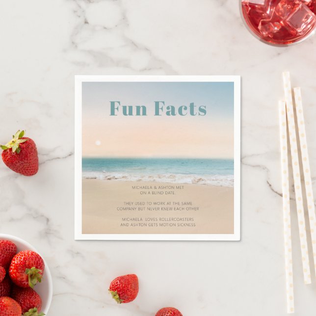 Serviette En Papier Simple Fun Facts Beach Wedding (En situation)