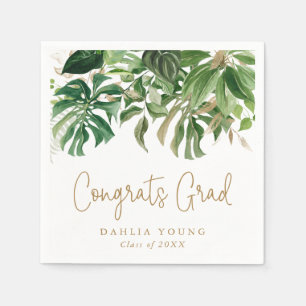 Serviette En Papier Simple Gold Tropical Moderne Graduation