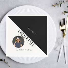 Serviette En Papier Simple Graduation noir et blanc