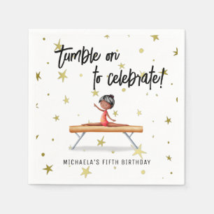 Serviette En Papier Simple Gymnastique Balance Fille de poutre Anniver